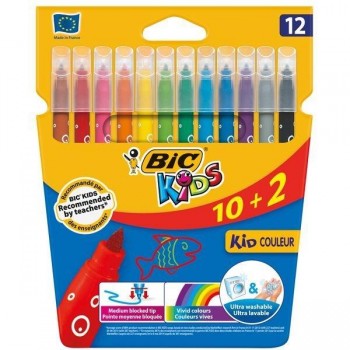 Rotulador Bic Kids Couleur - 2,8 mm - Colores surtidos - Estuche 10 + 2 ud