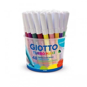 Rotulador Giotto Turbo Maxi - 5 mm - Colores surtidos - Bote 48 ud