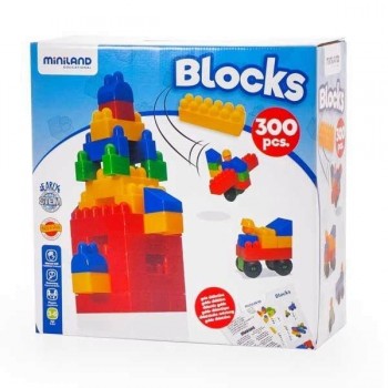 Blocks Miniland - 9 cm - + 3 años - Colores surtidos - Caja 300 ud