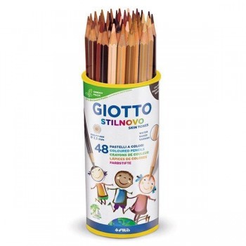 Lápiz de color Giotto Stilnovo Skin Tones - 3,3 mm - Colores piel surtidos - Estuche 48 ud