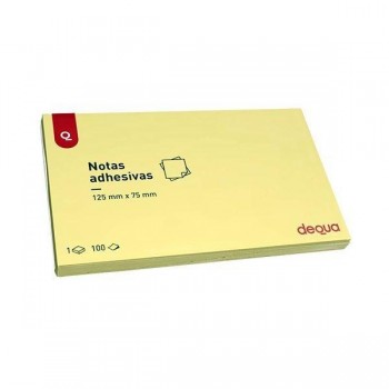 Notas adhesivas Dequa - 100 hojas - 75 x 125 mm - Color amarillo