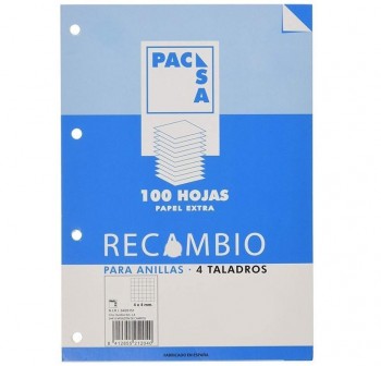 Recambio Pacsa - Folio - 4x4 - 100 hojas