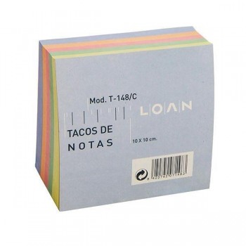 Taco de notas Loan encolado 100x100mm 5 colores