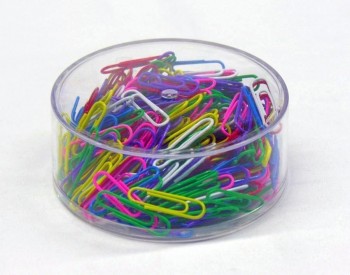 Bote de 250 clips ARTES de colores plastificados