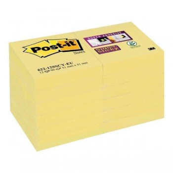 Notas adhesivas Post-it Super Sticky - 90 hojas - 76 x 127 mm - Color amarillo