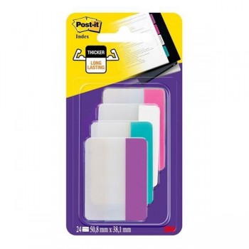 Banderitas adhesivas Post-it - 51 x 38 mm - Colores surtidos - Pack 24 índices