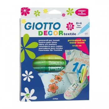 Rotulador textil Giotto Decor Textile - Colores surtidos - Estuche 12 ud