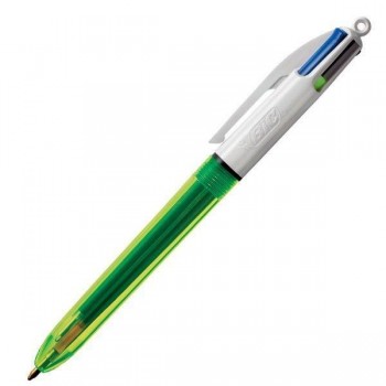 Bolígrafo Bic 4 colores Fluo punta media