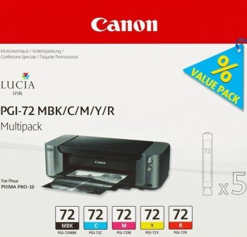 CANON Kit de 5 cartucho inkjet PGI-72KIT-COL nº72 COLOR original (MBK/C/M/Y/R)