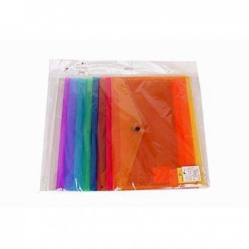 Paquete de 10 sobre plastico PRYSE portadocumento broche DIN-A4 colores surtidos