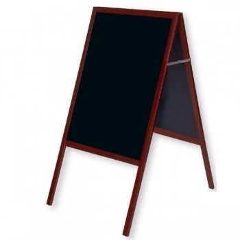 Pizarra caballete doble cara superficie negra marco de madera 60x120cm