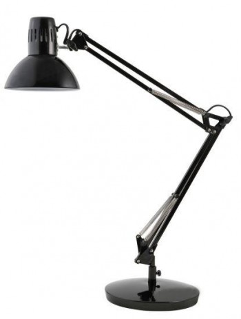 Lámpara de arquitecto con base y mordaza LED o fluorescente negro