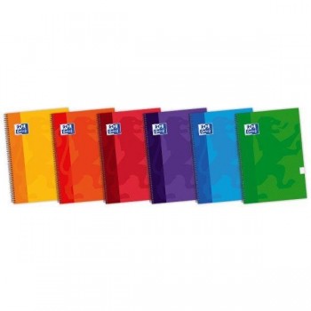 Cuaderno Oxford tapas extraduras 80h 90g cuadrícula 4x4 cuarto colores surtidos