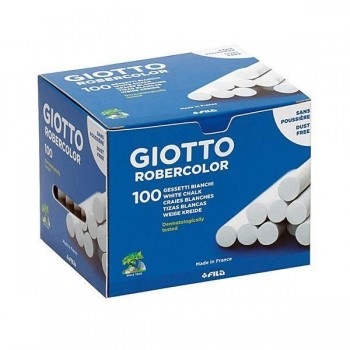 Tiza Giotto Robercolor blanco en caja de 100uds