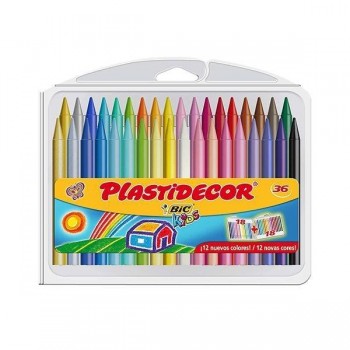 Ceras plásticas Plastidecot - Colores surtidos - Estuche 36 ud
