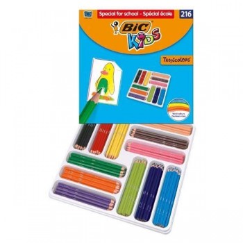 Lápiz de color Bic Kids Tropicolors - 3,2 mm - Colores surtidos - School Pack 216 ud