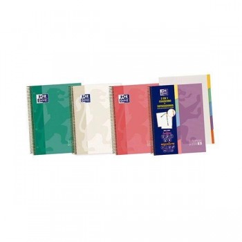 Cuaderno espiral Oxford EuropeanBook 5 90g 100h cuadrícula 5x5 A5+ colores surtidos