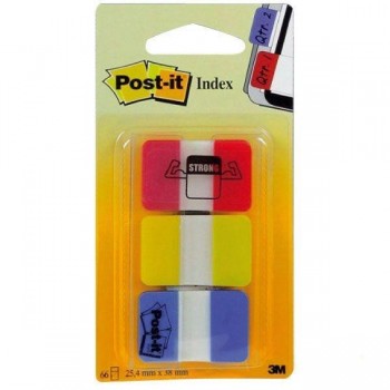Banderitas adhesivas Post-it - 25 x 38 mm - Colores surtidos Pack 66 índices
