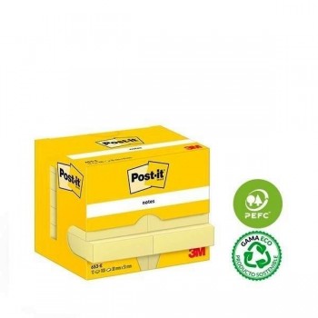 Pack 12 Blocs notas POST-IT 38x51mm amarillo