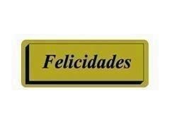 Rollo de 300 etiqueta PRYSE 40x15mm oro \cFELICIDADES\c