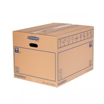 Caja de transporte Fellowes Bankers Box montaje manual con asas 45l 50x30x30cm
