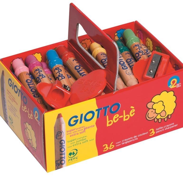 Lápiz de color Giotto Be-Bè - 7 mm - Colores surtidos - Incluye sacapuntas