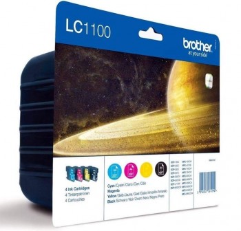 Pack 4 cartuchos Ink-Jet Brother LC-1100vaLBP Negro + Tricolor