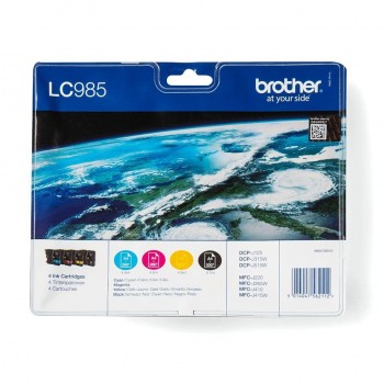 Pack 4 Cartuchos Ink-Jet Brother LC-985VALBP Negro + Tricolor