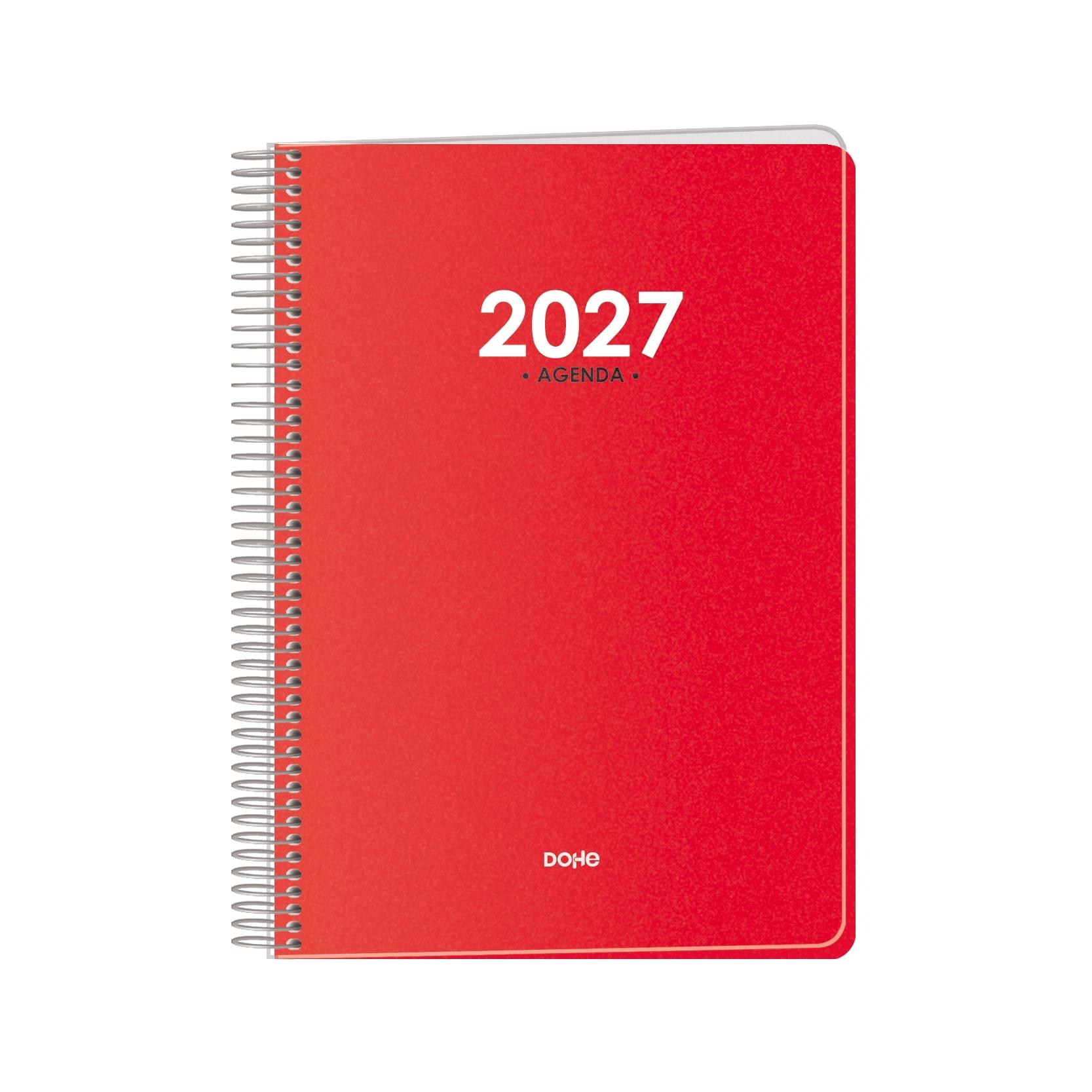 Agenda espiral Dohe METRÓPOLI día página 14x20cm rojo 2027