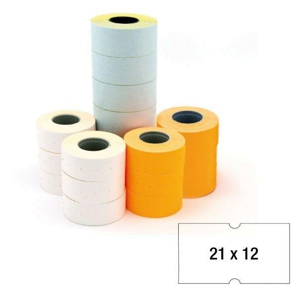 Pack 2 rollos 1000 etiquetas APLI para etiquetadora 21X12mm permanentes blanco