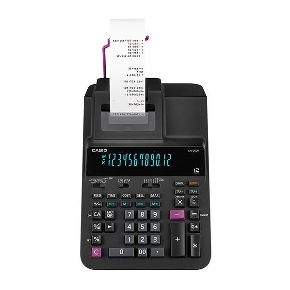 Calculadora impresora Casio DR-200R-BK12 dígitos