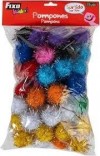 Pack 52 pompones FIXO surtidos de colores brillantes 5cm