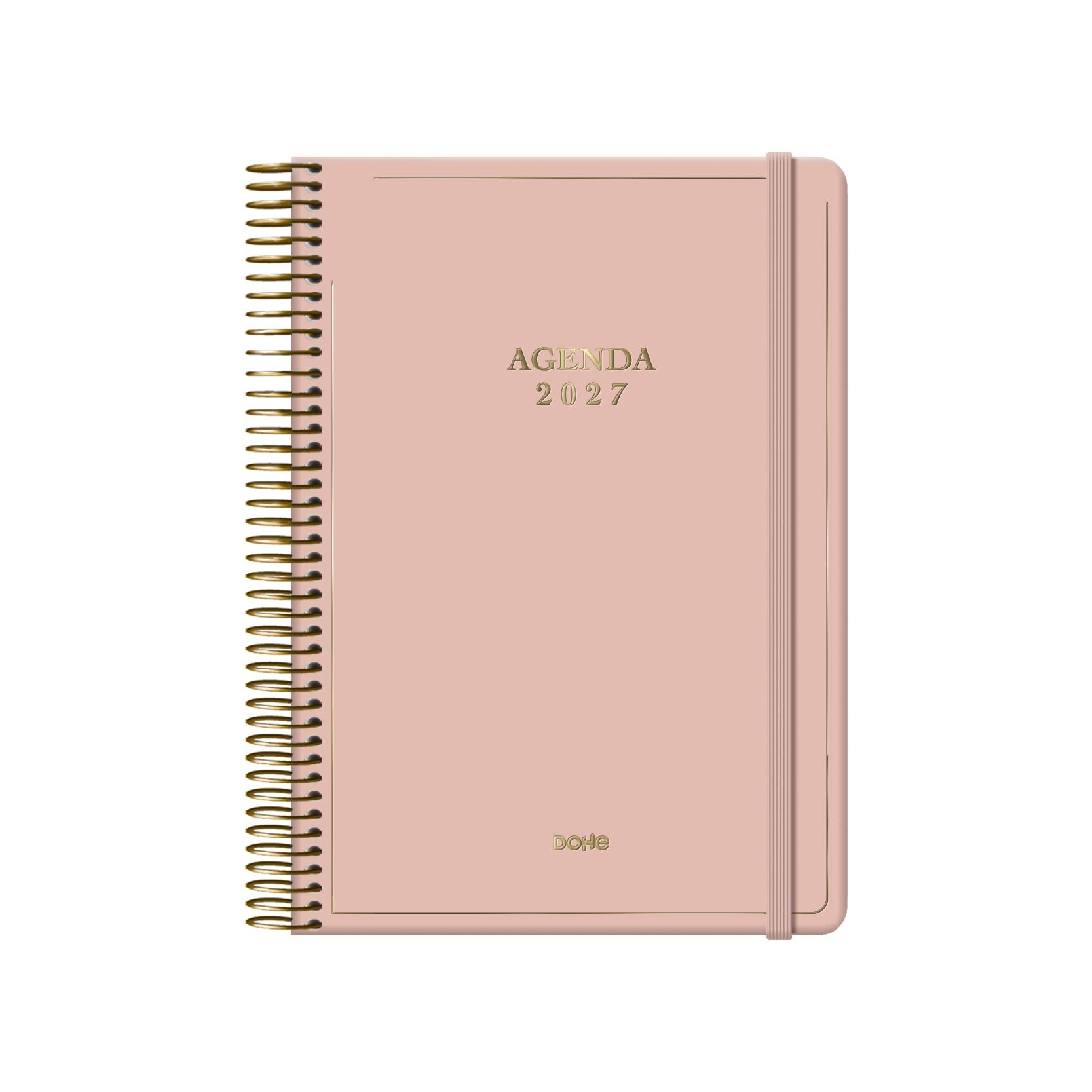 Agenda espiral Dohe VELVET día página 14x20cm rosa 2027