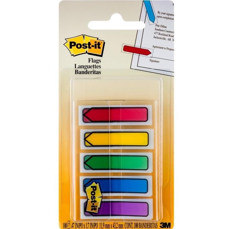 Pack 5 Blocs notas index flechas Post-it index 684-arr1 74x50mm 5 colores surtidos
