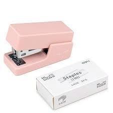 Grapadora mini DELI nusign 12hojas rosa