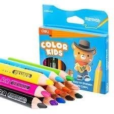 C.12 lápices Deli Color Kids triangulares colores surtidos