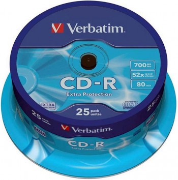 VERBATIM CD-R 700 Mb. 52X proteccion extra sp-25