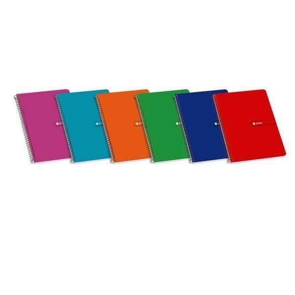 Cuaderno ENRI Espiral tapa carton 80 hojas folio c-4mm