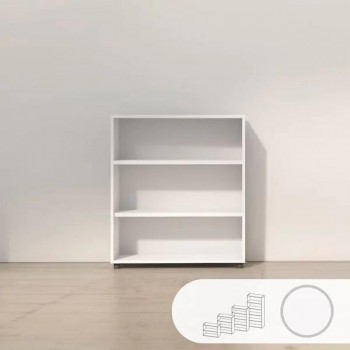 Armario librería estructura melamina color blanco 143x45x90cm.
