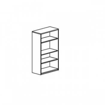 Armario librería 3 estantes 90x156x45cm. blanco/blanco
