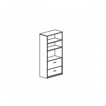 Armario carpetero 2 estantes + 2 cajones archivo 90x195x45cm. blanco/blanco