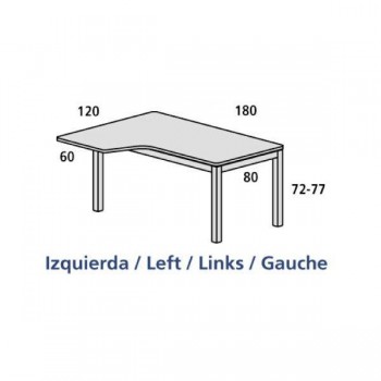 Kit mesa executive L izquierda 180x120 aluminio/blanco